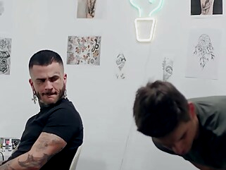 blowjob Skinny Twink Lev Ivankov Gets His Asshole Drilled By His Super Sexy Tattoo Artist Fly Tatem - BROMO bareback twink